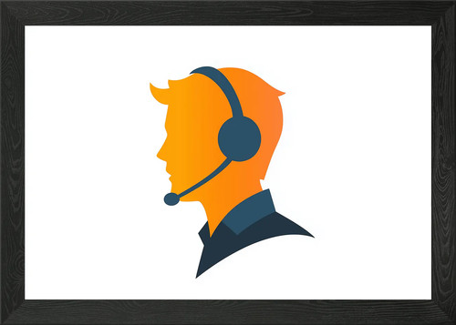 Customer support icon framed - customer,